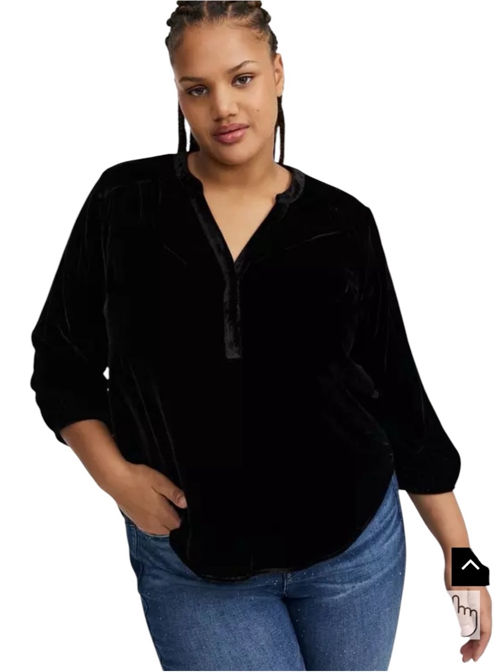 Torrid black velvet Harper blouse size 4X (26) NWT
